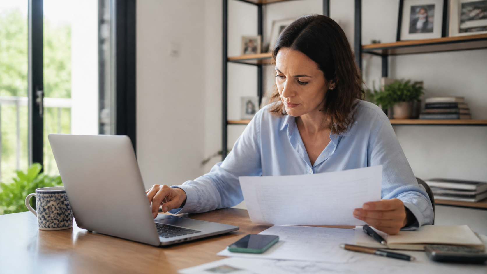 Propietaria comprobando datos registrales y catastrales antes de anunciar su vivienda
