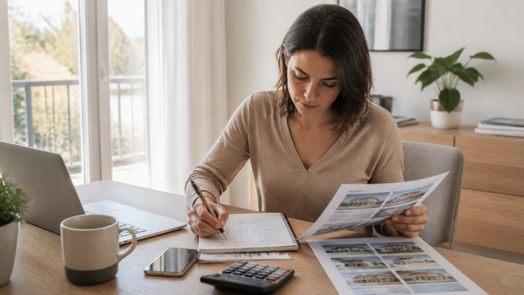 Mujer comparando precios de viviendas similares antes de decidir el precio de salida